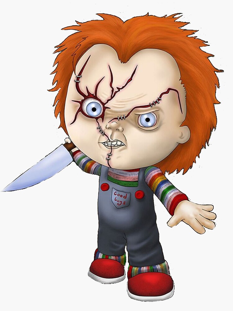 "Chucky With Knife Design " Sticker by malavebrianna Redbubble
