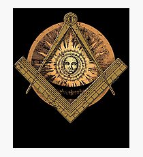 Freemason Masonic Freemason Past Master Golden Tee Photographic Print