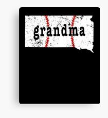 Softball Grandma South Dakota Grandma Baseball Shirts Canvas Print