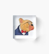 Camiseta calidad perro bulldog Acrylic Block
