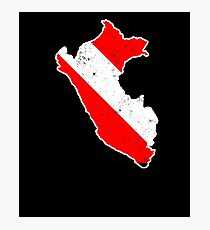 Peru Shirt Diver Flag T Shirt Scuba Diver Shirt Photographic Print