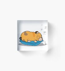 Camiseta calidad perro bulldog Acrylic Block