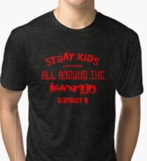KPOP STRAY KIDS DISTRICT 9 LYRICS Tri-blend T-Shirt