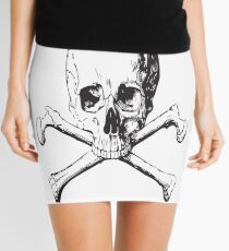 SKULL AND CROSSBONES Pop Art Mini Skirt