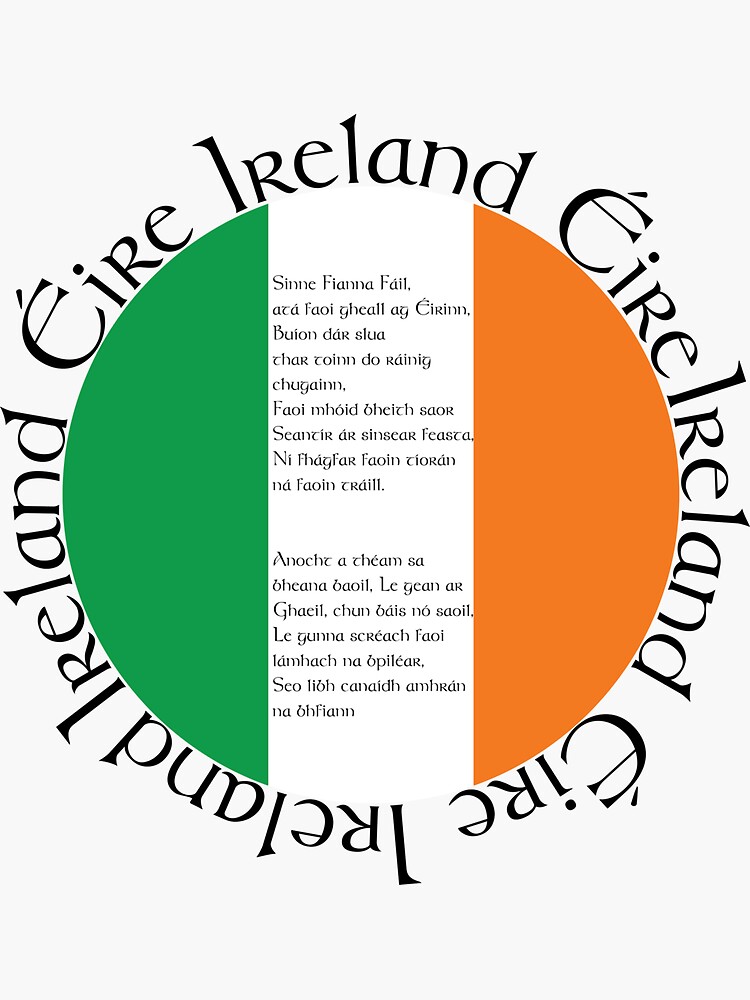 Irish National Anthem Lyrics As Gaeilge