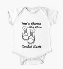 Just a Woman Who Wore Combat Boots - Female Veteran Gift One Piece - Short Sleeve