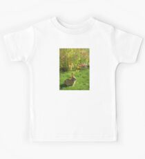Bunny Rabbit With Wildflowers Kids Tee