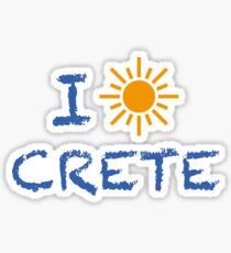 I love/sun Crete Sticker