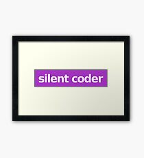 Silent Coder - Purple Framed Print