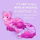 "It's Okay to be a Work in Progress" Soft Sky Squirrel by thelatestkate