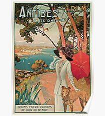 Vintage Antibes French Riviera Cote d'Azur ad Poster