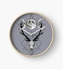 Triple goddess and horned god Clock