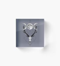 Triple goddess and horned god Acrylic Block