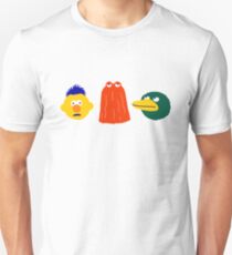 YELLOW, RED, DUCK - on white Unisex T-Shirt
