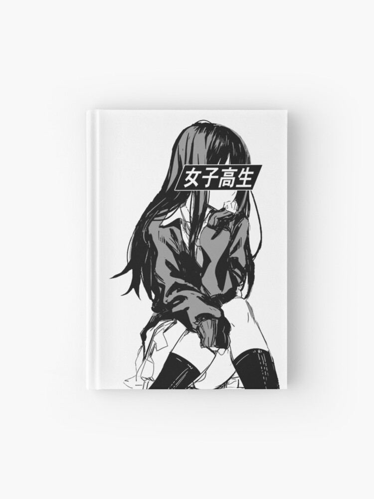 Schoolgirl Black And White Sad Anime Japanese Aesthetic