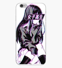 SCHOOLGIRL (Glitch) - Sad Japanese Anime Aesthetic iPhone Case