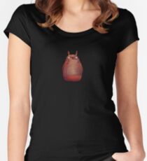 Totoro | Tonari no Totoro - silhouette with red forest - Kawaii - Japan - Animals lover - Cartoons lover - Manga lover Women's Fitted Scoop T-Shirt