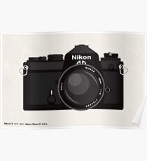 Nikon FE 35mm slr Poster