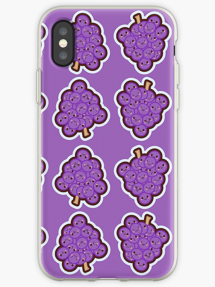 Kawaii Grape Cute Pattern Wallpaper Iphone Cases Covers By