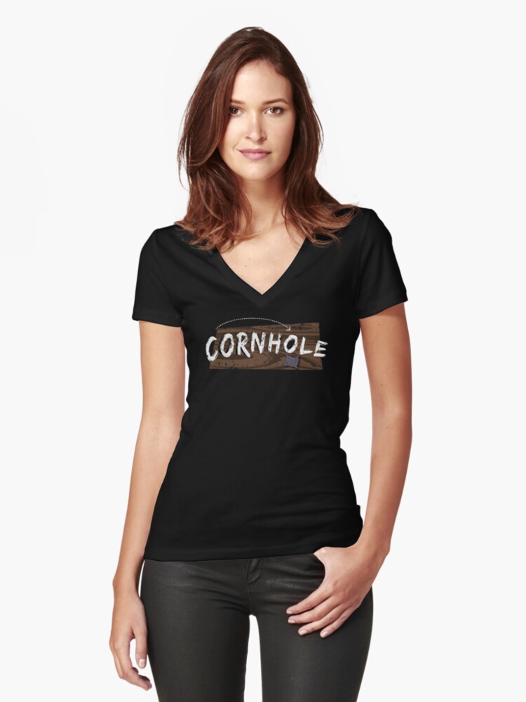 Download "Cornhole Bag Cornhole Board" Women's Fitted V-Neck T ...