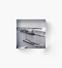 Shipping At Napier Port Acrylic Block