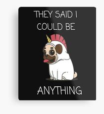 Cute dog unicorn design Metal Print
