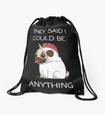 Cute dog unicorn design Drawstring Bag