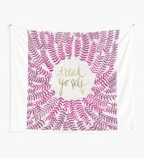 Treat Yo Self – Gold & Pink Wall Tapestry