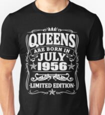 Camiseta unisex Queens are born in july 1956