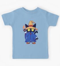 Black mage Fantasy Cat Kids Tee