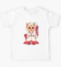 White Mage Fantasy Cat Kids Tee