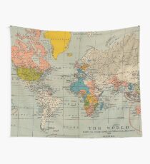 Vintage World Map Wall Tapestry