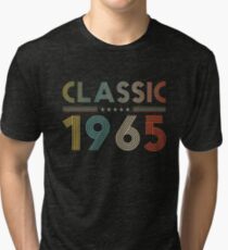 Classic 1965 Vintage Birthday Retro Birthday Gift Tri-blend T-Shirt
