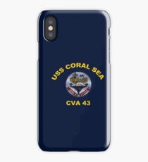 USS Coral Sea (CV/CVB/CVA-43) Crest for Dark Colors iPhone Case/Skin