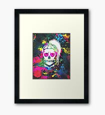 Born This Way Neon Paint Skull Framed Print
