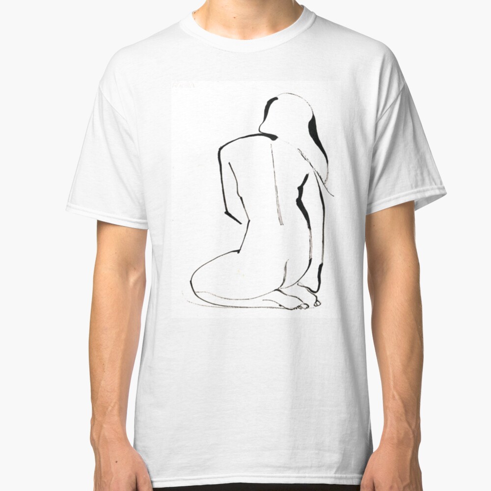 Nude Model Pose Drawing Classic T-Shirt