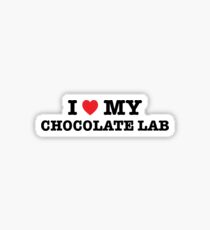 I Heart My Chocolate Lab Sticker