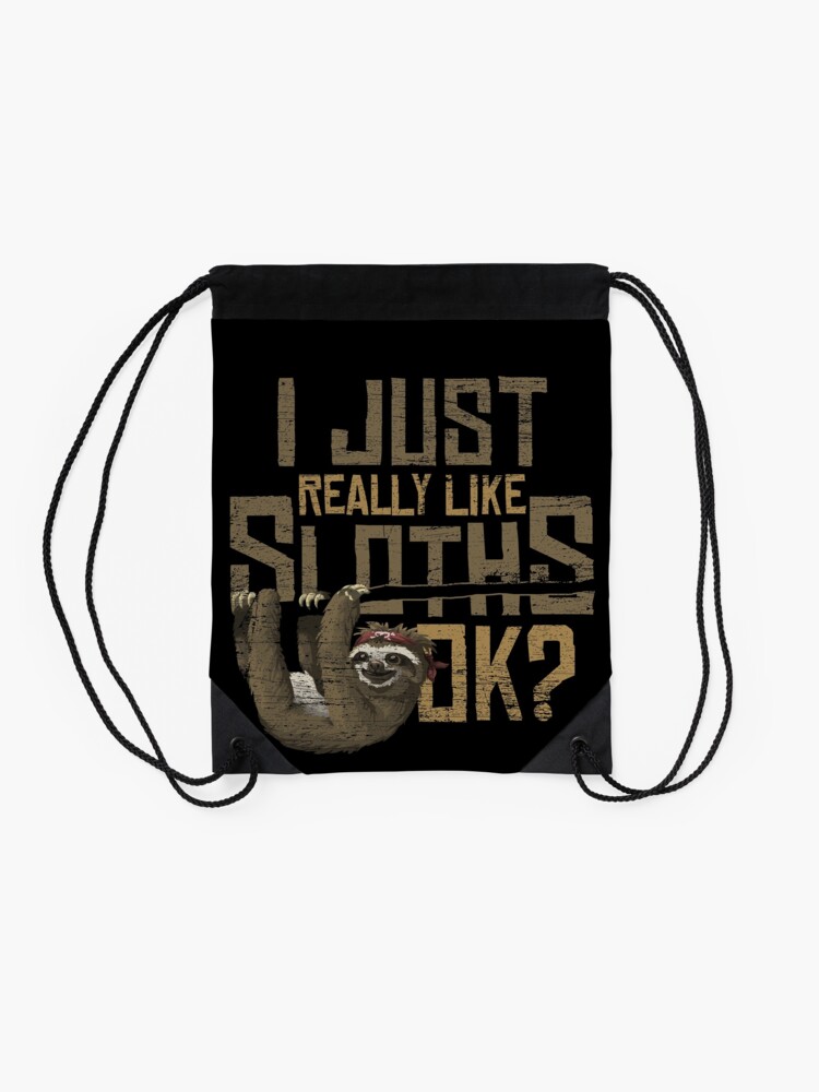 Alternate view of sloths Drawstring Bag