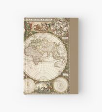 World map, 1660 Hardcover Journal