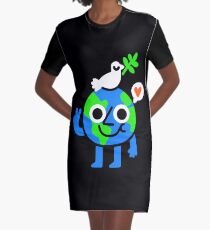World Peace & Love Graphic T-Shirt Dress