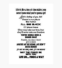 Classic Movie Quotes Photographic Print