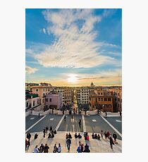 Sunset at the Spanish Steps Photographic Print