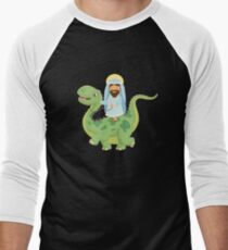 Funny Jesus Dinosaur Agnostic Atheist Evolution Humor Men's Baseball ¾ T-Shirt