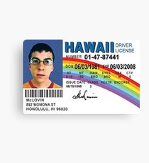 Mclovin Drivers License Canvas Print