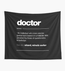 Doktor-Definitions-Geschenk - lustiges Job-Zitat-T-Stück Wandbehang