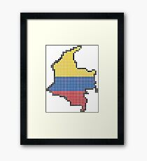Colombia in Blocks 8-bits Framed Print