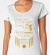 Camiseta premium de cuello ancho La profecia de siete