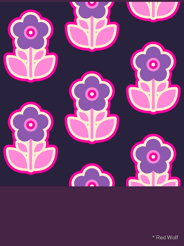 Geometric Pattern: Five Petal Flower: Purple by redwolfoz