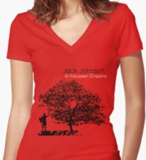 Zwischen Träumen Tailliertes T-Shirt mit V-Ausschnitt