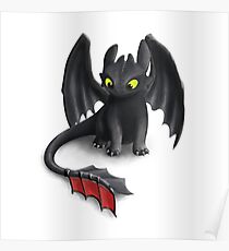 Toothless, Night Fury Inspired Dragon. Poster